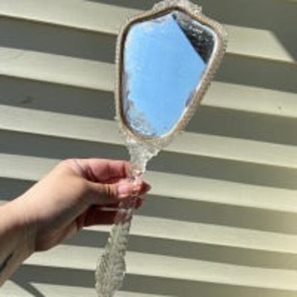 Vintage Plastic Ornate Hand Mirror - Picture 7 of 8